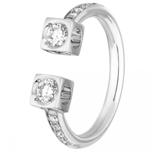 Bague Le Cube Diamant Grand Modèle Or Blanc Diamants dinh van