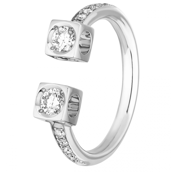 Bague Le Cube Diamant Grand Modèle Or Blanc Diamants dinh van