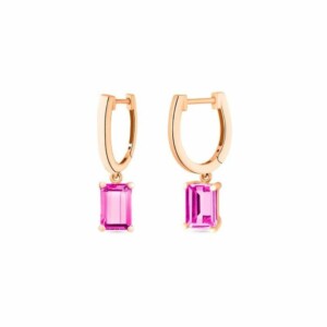 Boucles d'oreilles Cocktail Pink Topaz Hoops Ginette NY