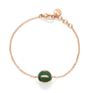 POM POM DOT Bracelet in rose gold with malachite and diamonds by Pomellato