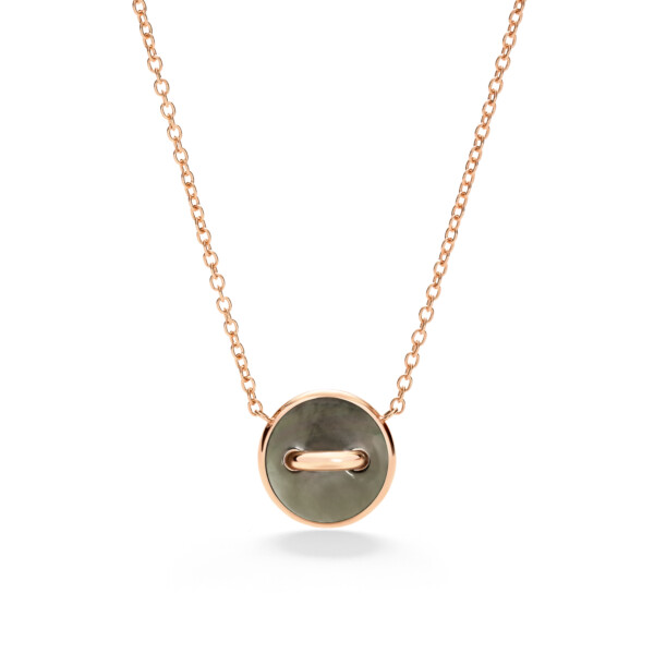 POM POM DOT Necklace in rose gold with mother of pearl and diamonds by Pomellato BACKSIDE